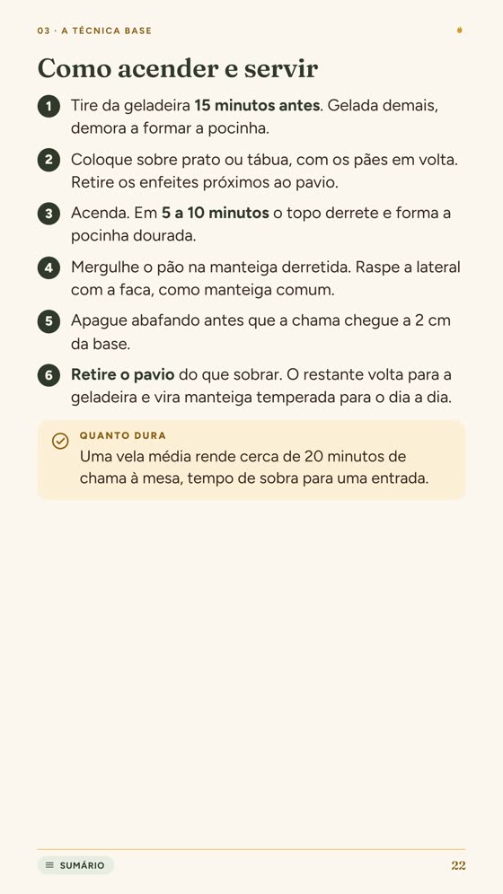 Página do guia: Como servir