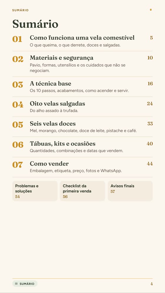 Página do guia: Sumário clicável